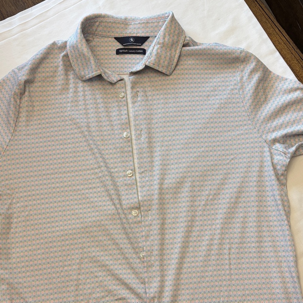 Hart Schaffner Marx Button Down Shirt - Light Blue and White